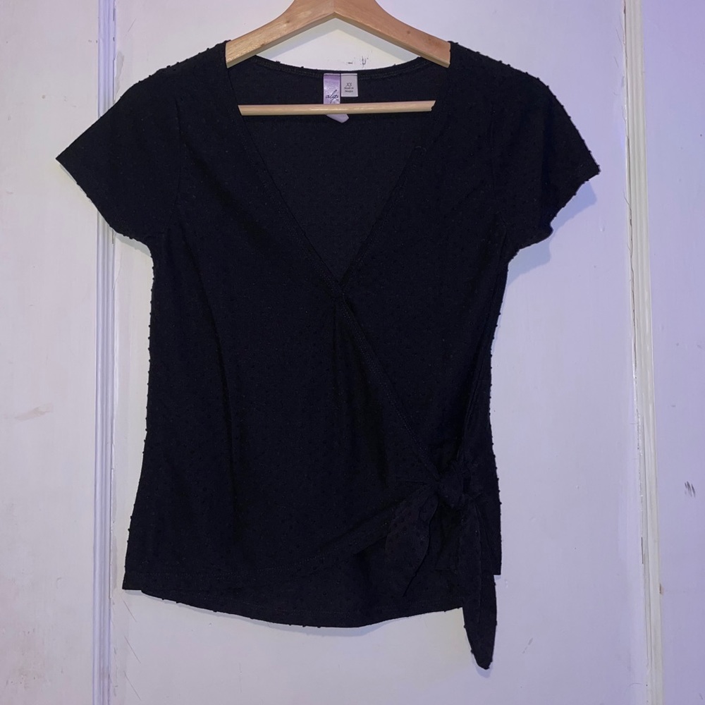 side tie v-neck top